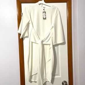 White Boohoo Wrap dress